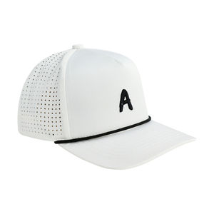 Nouveau modèle personnalisé perforé 5 panneaux nouvelle broderie White <span class=keywords><strong>Era</strong></span> Logo Sport Satin Cap - Product Image 5