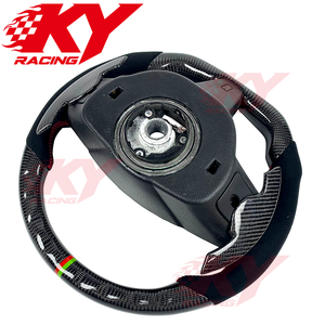 Volant de voiture de style racing en cuir suédé et fibre de carbone personnalisé pour Jaguar XF XK XKR XKR-S Coupé 2006-2014 - Product Image 3