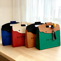 Sac fourre-tout en feutre personnalisé, imprimé en deux tons, avec fermeture à bouton-pression, réutilisable, durable, écologique, multifonctionnel, pour les affaires