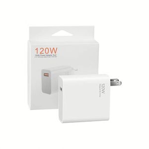 High Quality 120W Super Fast Charger EU <b>Plug</b> Gan Charger Cargador With 6A <b>Type</b> <b>C</b> Cable for Xiaomi 120W Charger - Product Image 1