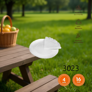 Disposable Paper Plates 16 Cm 4 Units Eco Friendly Recyclable - Product Image 3