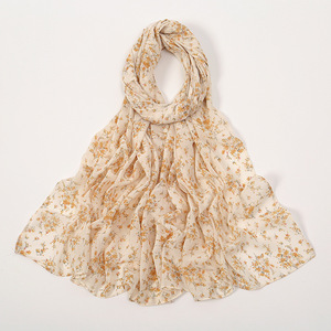 Bán Buôn 70*180 Đầy Màu Sắc In Voan Hoa Khăn Hijab Ngọc Trai Voan Cho Phụ Nữ Chiếc Khăn Mùa Xuân Mùa Hè Dài Khăn Choàng - Product Image 5