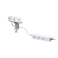 Station d'alimentation de bureau à charge rapide de haute qualité, 2 prises CA, chargeur USB, fixation de bureau, câble de 5 m, certifiée ETL pour ateliers