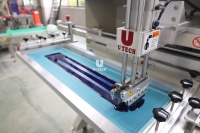 Máquina de serigrafía de cubo de 5 galones, impresora de serigrafía semiautomática para cubos de plástico, tambores, contenedores cilíndricos