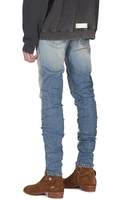 Jeans bon marché OEM pour hommes Vente en gros en vrac Jeans déchiré avec coutures patchwork Jeans pour hommes Chine