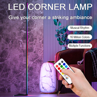 Lampu Lantai Sudut LED RGB DIY dengan Panjang yang Dapat Disesuaikan 1/2/3 Bagian untuk Ruang Game, Kamar Tidur, Ruang Tamu, Latar Belakang, Pesta di Rumah
