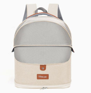 Pet Oxford <b>Backpack</b> Carrier Gray Breathable Zipper Closure for Dogs Solid Color Leisure Style - Product Image 4