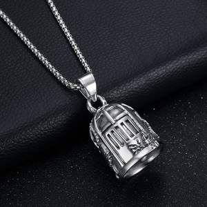 Llavero con Colgante de Acero Inoxidable: Gremlin Encerrado en Jaula, Motociclista, Anillo de la Suerte, Ángel Guardián - Product Image 3