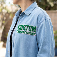 Patchs thermocollants en lettres à prix abordable, vente directe d'usine, patchs brodés en chenille, grands patchs en chenille personnalisés pour vêtements