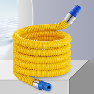 Tuyau en acier inoxydable ondulé EN14800 SS304 316, avec écrou en acier inoxydable, <span class=keywords><strong>flexible</strong></span>, pour gaz GPL, avec gaine tressée en PVC/PE - Product Image 1