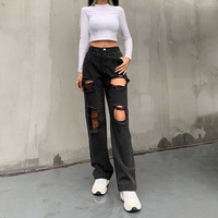 Pantalon en jean pour femme, pantalon en Denim, Seluar, Wanita, Hip Hop, Streetwear, taille haute, offre spéciale, 2023