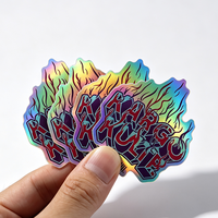 Pegatinas Holográficas de Arcoíris con Impresión de Vinilo Adhesivo y Logotipo Personalizado, Pegatinas Troqueladas Resistentes al Agua