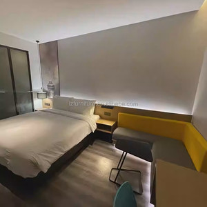 Low-priced 3 Star Hotel Bedroom Sets Furniture Modern King Queen Size Wooden <b>Bed</b> Frame With Nightstands TV Unit Desk & Wardrobe - Product Image 5