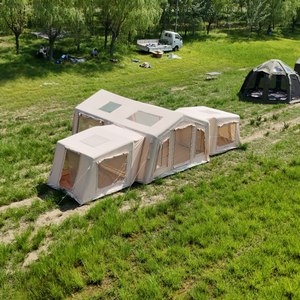 Tente <span class=keywords><strong>gonflable</strong></span> modulaire en coton TC 18.16 ㎡   Tente pneumatique extensible pour camping familial et glamping avec <span class=keywords><strong>annexe</strong></span> - Product Image 1