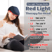 Nouveau Casque de Thérapie par Lumière Rouge 3-en-1, Chapeau de Thérapie par Lumière LED 84 LED, Casque Portable de Thérapie par Lumière Rouge pour Soins Capillaires, Casquette Béret pour Usage Domestique