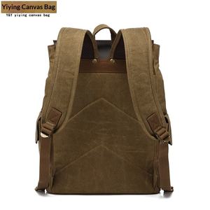 Nueva Mochila Vintage de Viaje para Exteriores, de Cuero Crazy Horse y Lona Encerada, Estilo Casual Unisex, para Exportación - Product Image 5