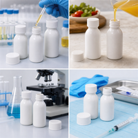 Bouteille en plastique opaque résistante à la chaleur de qualité alimentaire HDPE PP de 100 ml, emballage pharmaceutique scellé
