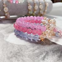 Bracelet élastique perlé pour femme, bijou de main princesse, breloque mignonne pour enfant, idéal pour fille - Vente en gros