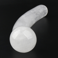 Yoni-varita curativa de cuarzo transparente natural, consolador grande de cristal, pene artificial tallado a mano para masturbación de mujer