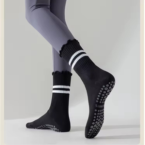 Calcetines de Yoga Personalizados OEM con Suela de Goma Sólida Antideslizante, Diseño con Volantes, Alta Calidad - Product Image 6