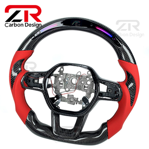 Accessoires intérieurs de voiture, volant sport personnalisé en fibre de carbone avec LED RPM pour Honda <span class=keywords><strong>Civic</strong></span> 11e génération, Acura Integra Type S - Product Image 2