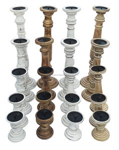 Soporte de madera para velas, producto de madera, color natural - Product Image 2