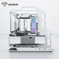 Socooler RTX 5090 GPU Compatible, Boîtier DIY Gaming en Aluminium Aéronautique Refroidi par Ventilateur avec Fenêtre Latérale pour PC Gaming