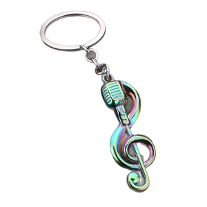 พวงกุญแจรูปไมโครโฟนรูปตัว Treble Clef โลหะขายส่ง สำหรับคนรักดนตรี - Product Image 1