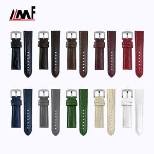 Handcrafted Luxury 20mm Alligator Grain Vegetable Tanned Leather Water Resistant Stainless Steel Pin Buckle Padded <b>Watch</b> Strap - Product Image 2