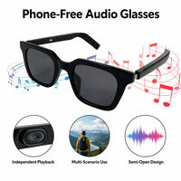 Occhiali Intelligenti AI con Montatura Quadrata Stile Europeo e Americano, Occhiali da Sole alla Moda Versatili con Protezione UV e Audio Wireless