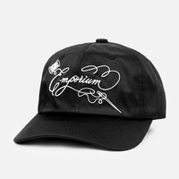 Casquette de baseball en satin de soie non structurée à 6 panneaux, noire, avec logo brodé personnalisé et fermeture à sangle en cuir, fabrication OEM entièrement personnalisable