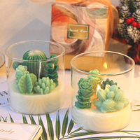 Vente chaude Nouvelle Arrivée Bougies Arômes Verre De Cire D'abeille Succulente En Pot De Cire De Soja Pot De Verre Bougies Parfumées
