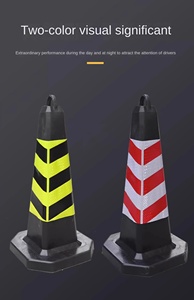 75cm <span class=keywords><strong>PVC</strong></span> phản chiếu giao thông chướng ngại vật tốc độ cao Ice Cream <span class=keywords><strong>Cone</strong></span> với cao su cơ sở vuông nhựa cảnh báo giao thông Băng - Product Image 5