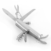 Couteau multi-outils portable en acier inoxydable avec lame de scie et poignée confortable pour le bricolage et l'usage industriel