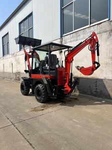 Mini-chargeuse-pelleteuse 4x4 avec pelle rotative à 360 degrés, godet d'excavation avant, capacité 1 tonne, à vendre - Product Image 5