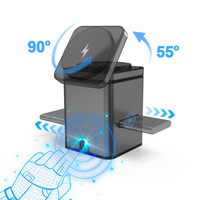 Support de chargeur sans fil magnétique rotatif 3 en 1 KC Pop up Cube avec rotation automatique pour appareils Apple