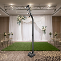 Projecteurs de scène LED Leahua professionnels 40W à lumière blanche chaude réglable, batterie lithium-ion 10H, 4x10W DMX512, alliage d'aluminium