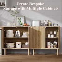 Phoenix Bufet Kabinet Konsol Meja Modern Berkualitas Tinggi dari Kayu Oak dengan Ketinggian yang Dapat Disesuaikan, 2 Laci, Garansi 1 Tahun, Ruang Tamu