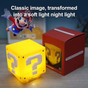 Veilleuse <span class=keywords><strong>Question</strong></span> Mark Super Brothers Mini Bloc Problème, petite veilleuse avec sons de jeux classiques, décoration lumineuse - Product Image 5