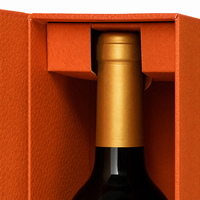 Boîte magnétique de luxe avec logo en feuille d'or, en papier grainé, pour emballage de vin, champagne, whisky, avec insert pour bouteille et couvercle rabattable