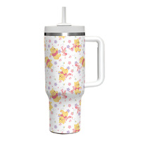 Mug de voyage isotherme en acier inoxydable à double paroi de 40 oz avec paille, motif personnalisé, classique, pour sublimation