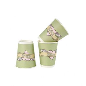 แก้วกาแฟกระดาษสองชั้นพิมพ์โลโก้ตามสั่ง สีสันสดใส ใช้แล้วทิ้ง - Product Image 4