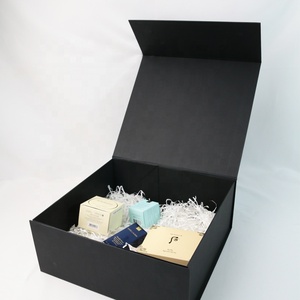 Custom Printed Luxury Paper Cardboard Folding Boxes Design Your Logo Packaging Black Magnetic Gift Box