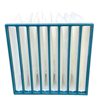 Filtre à air en acier galvanisé à haute capacité de retention de poussière, élément filtrant de type poche pour système de ventilation et de purification d'air industriel