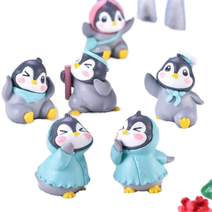 Figurines de pingouins en résine PVC, miniatures, décorations de jardin pour Noël et l'hiver, pour décorations extérieures - Product Image 1