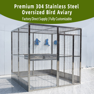Jaula de Lujo para Pájaros Grandes de Exterior, para Loros, Loros Ara, Rapaces, Jaula Profesional para Criadores, Jaula de Acero Inoxidable para Aves - Product Image 2