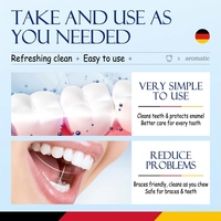 Comprimés de dentifrice solides probiotiques Yashida sans fluorure chimique, 30 unités, désodorisant buccal, nettoyant, parfum pêche menthe