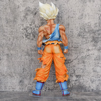 Offre Spéciale 44cm Anime DBZ Goku Action Figure Goku Remplaçable Deux Têtes Statue PVC Modèle Jouet pour Cadeaux