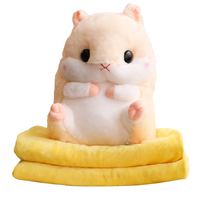 Gefüllte süße Hamster Plüsch tier Großhandel Plüsch Hamster mit warmen Decke Spielzeug benutzer definierte hand warme Kissen Hamster gefüllte Plüsch tier