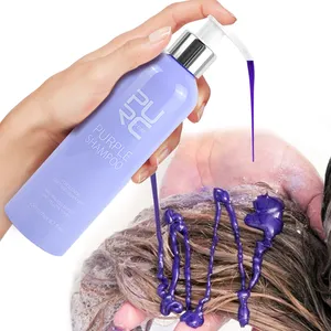 Tratamento de cor de cabelo anti-latão de qualidade de salão corrige tons amarelos shampoo prateado shampoo roxo